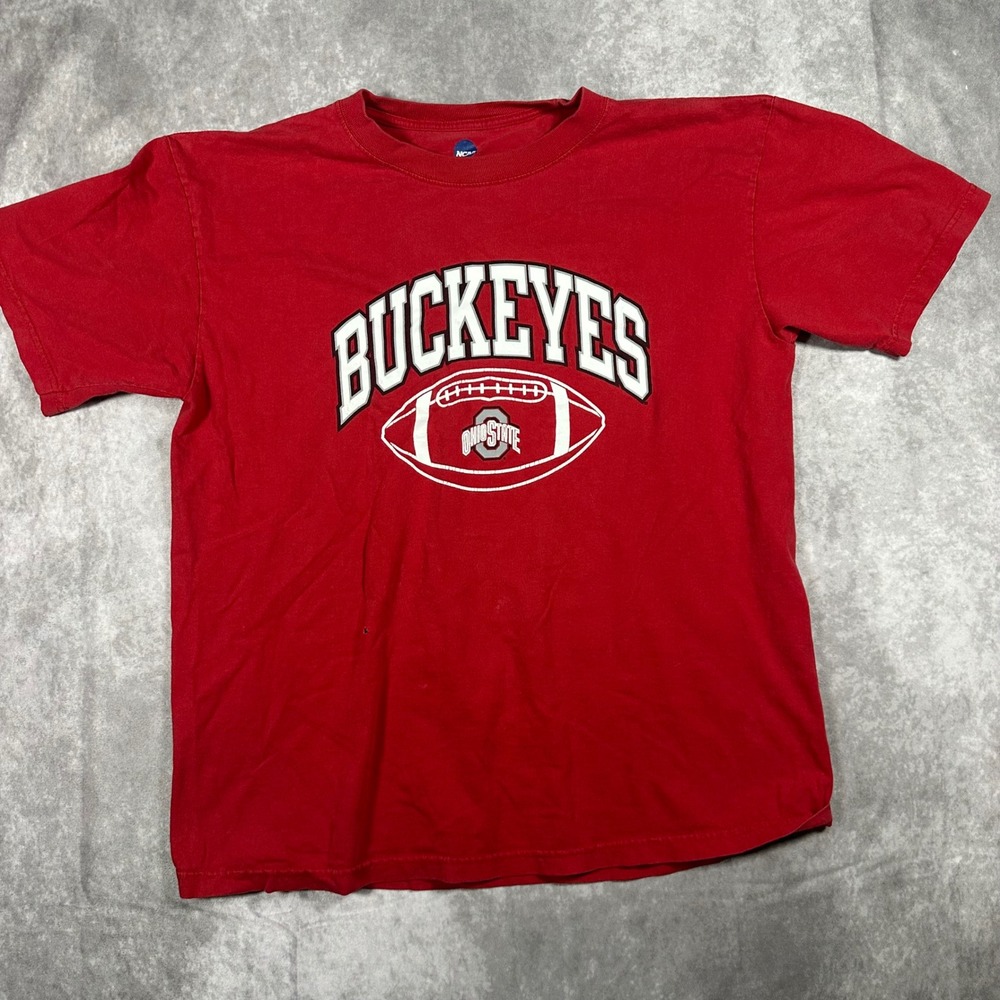 Ohio State Buckeyes Football T-Shirt Mens Large L Red Cotton NCAA Tee KA Inc